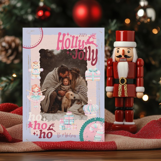 Tarjeta Festiva Photo Groovy Nutcracker Retro Pastel Christmas (Subido por el creador)