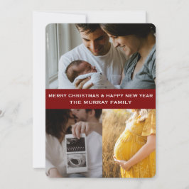 Tarjeta Festiva Photo Merry Christmas & Happy New Year Family