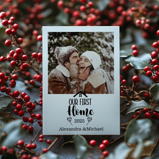 Tarjeta Festiva Photo Minimialist Christmas Our First Home (Subido por el creador)