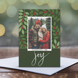 Tarjeta Festiva Photo modern berries joy branches Christmas