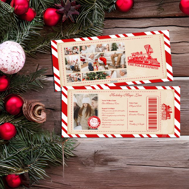 Tarjeta Festiva Photo Polar Express Christmas Ticket (Subido por el creador)