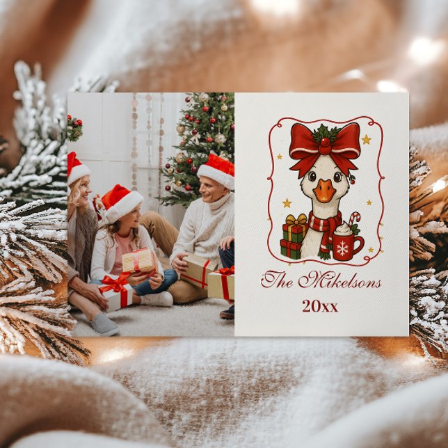 Tarjeta Festiva Photo Silly Goose Christmas (Subido por el creador)