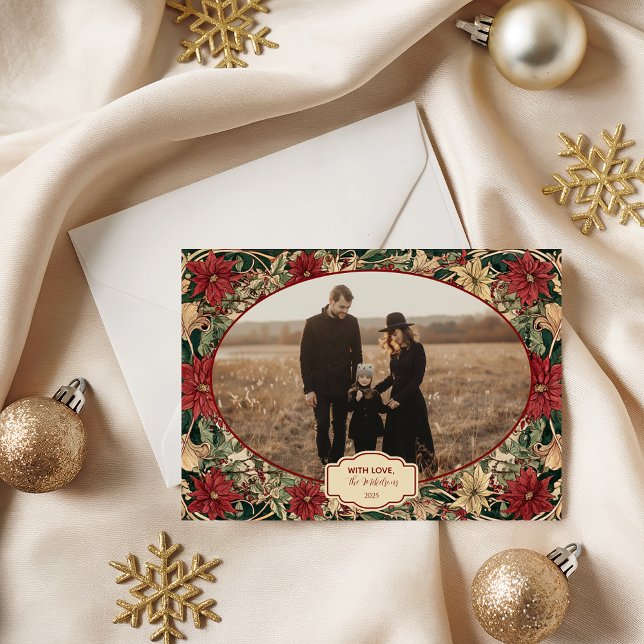 Tarjeta Festiva Photo Timeless Poinsettia Holiday (Subido por el creador)