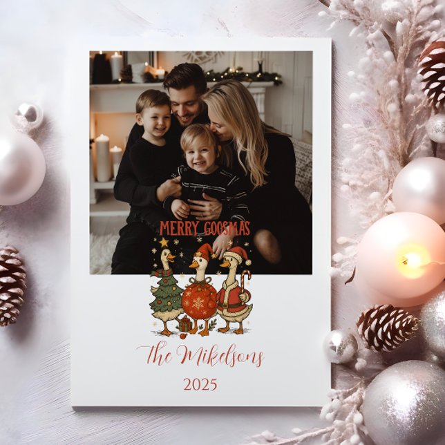 Tarjeta Festiva Photo Vintage Goose Christmas (Subido por el creador)