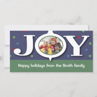 Tarjeta Festiva Photocard del azul de la alegría del día de fiesta