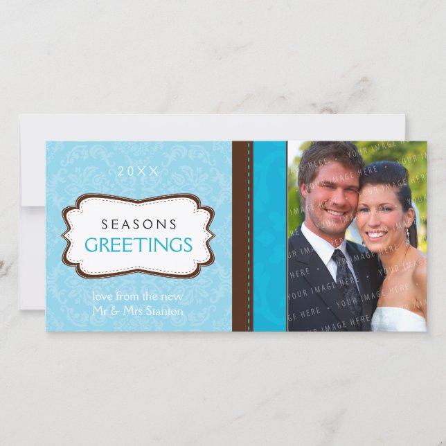 Tarjeta Festiva PHOTOCARD ELEGANTE:: divinamente damasco L4 (Anverso)