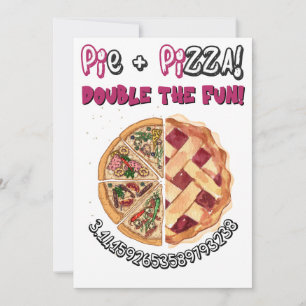 Tarjeta Festiva PI DAY Pie y Pizza Fusion Gracioso Meme!
