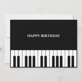 Tarjeta Festiva Piano negro y blanco tuertos FELIZ CUMPLEAÑOS