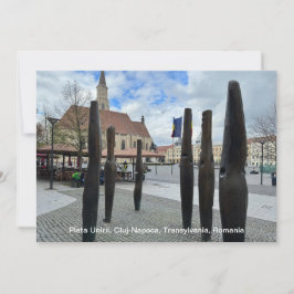 Tarjeta Festiva Piata Unirii, Cluj-Napoca, Rumania, en una