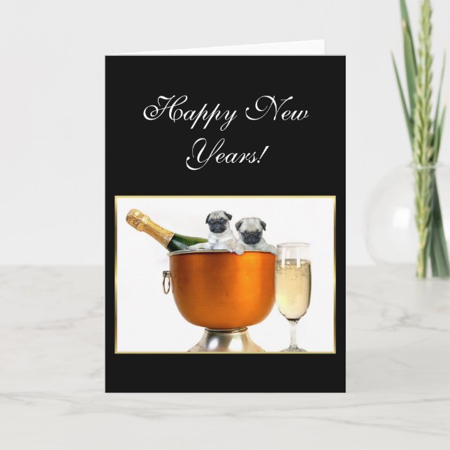 Tarjeta Festiva Pichos de Año Nuevo (Anverso)