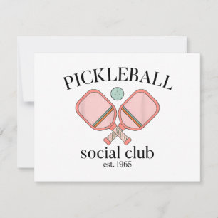 Tarjeta Festiva Pickle Ball Social Club EST 1965 Hombres Mujeres