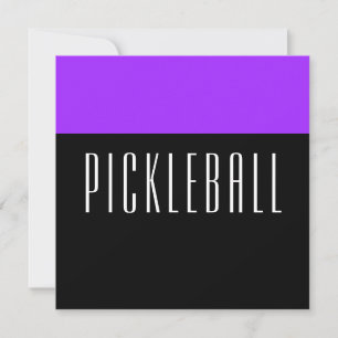 Tarjeta Festiva PICKLEBALL Diversión Negrita Bloque de color púrpu