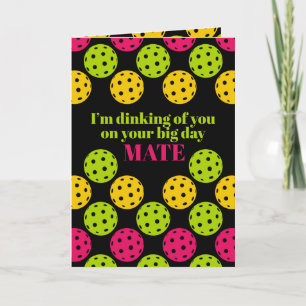 Tarjeta Festiva Pickleball Feliz cumpleaños