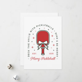 Tarjeta Festiva Pickleball merry Christmas funny puns aesthetic