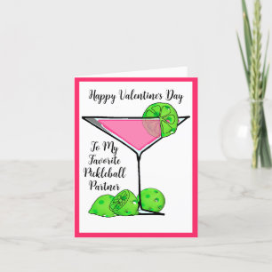 Tarjeta Festiva Pickleball Valentine Me encanta la forma en que se