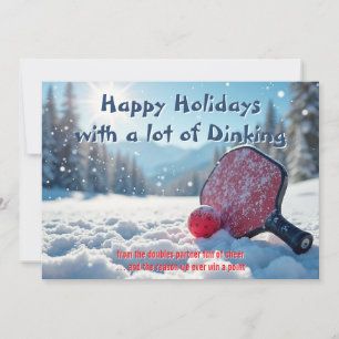 Tarjeta Festiva Pickleball🎅Aplausos y Claros en Lados Nevados