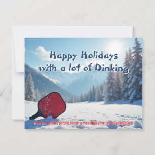 Tarjeta Festiva Pickleball🎅Blizzard de Revés y Bravuconería Navid