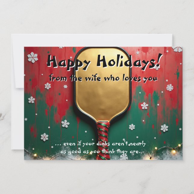 Tarjeta Festiva Pickleball🎅Dink, Drop y Amado (Anverso)