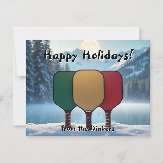 Tarjeta Festiva Pickleball🎅Dinkmas Luna (Anverso)