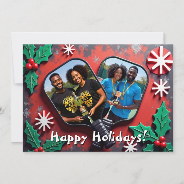 Tarjeta Festiva Pickleball🎅Merry Match Point! (Anverso)