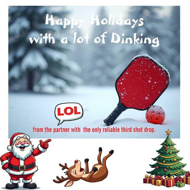 Tarjeta Festiva Pickleball🎅Third Shot Drop & Holiday Pop (Pickleball🎅Third Shot Drop & Holiday Pop)