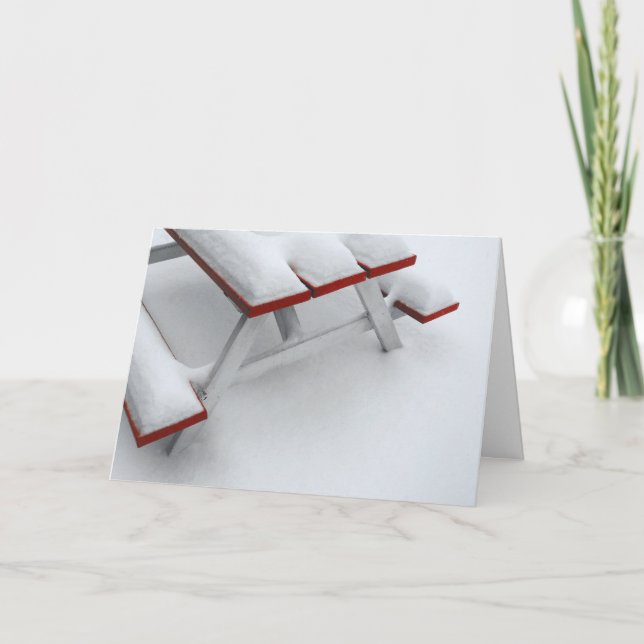 Tarjeta Festiva picnic de nieve (Anverso)