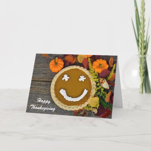Tarjeta Festiva Pie de calabaza de Acción de Gracias (Anverso)