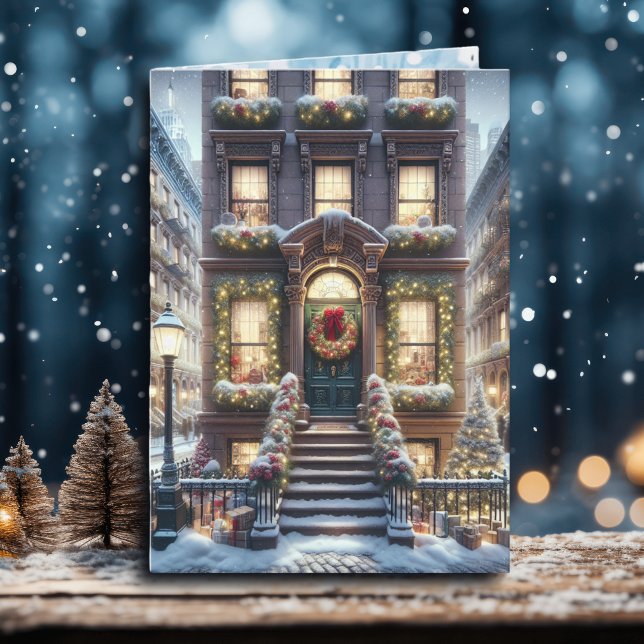 Tarjeta Festiva Piedra de la ciudad en los Navidades personalizado (Subido por el creador)
