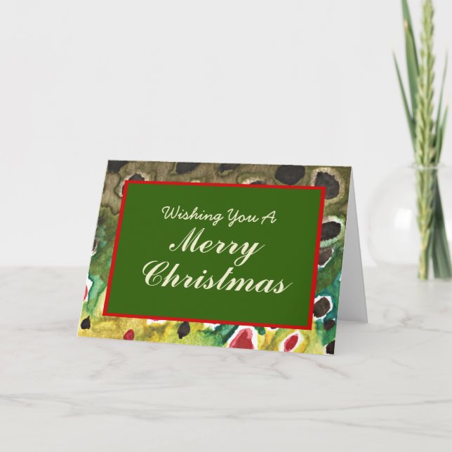 Tarjeta Festiva Piel de Navidades de la trucha marrón (Anverso)
