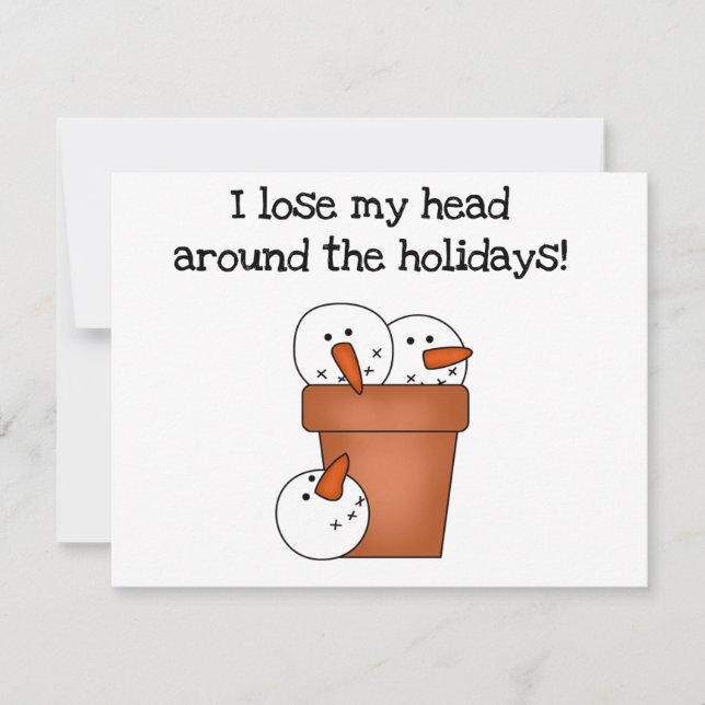 Tarjeta Festiva Pierde mi cabeza camisetas de vacaciones y regalos (Anverso)