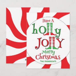 Tarjeta Festiva ¡Piernas de Elfo Divertidas Holly Jolly Feliz Navi