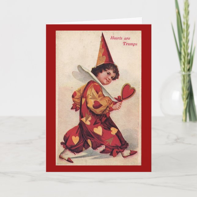 Tarjeta Festiva Pierrot Valentine Vintage (Anverso)
