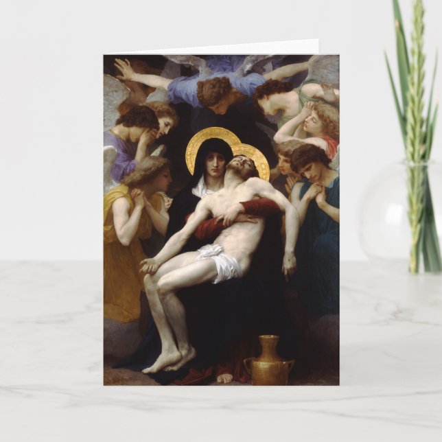 Tarjeta Festiva Pieta de Bouguereau (Anverso)