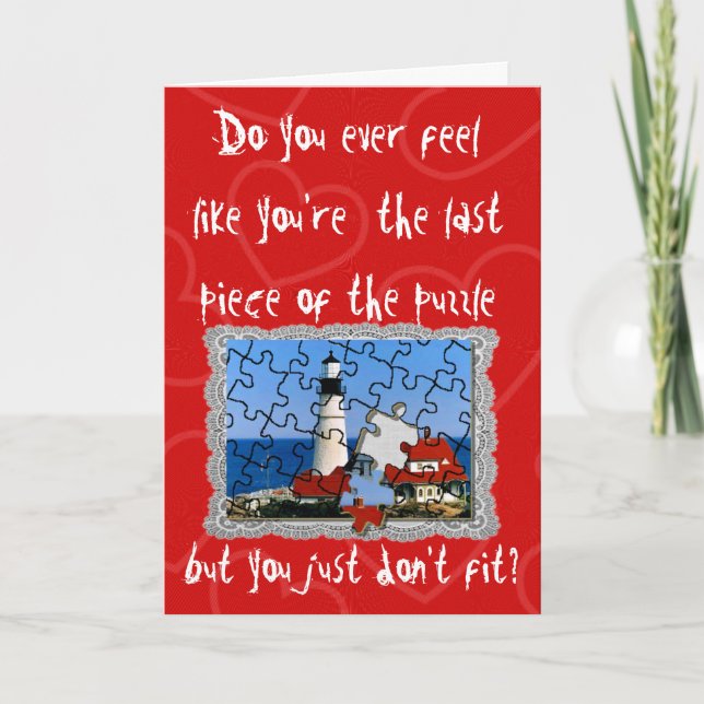 Tarjeta Festiva Pieza Del Rompecabezas (Anverso)