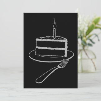 Tarjeta Festiva Pieza Exquisita de Diseño de Pastel, Cumpleaños o 