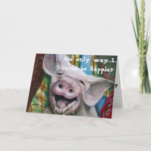 TARJETA FESTIVA PIG DICE QUE COME MÁS TURQUÍA EN GRACIAS