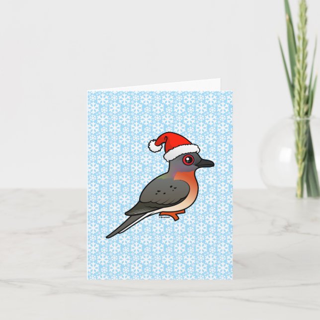 Tarjeta Festiva Pigeon Santa (Anverso)