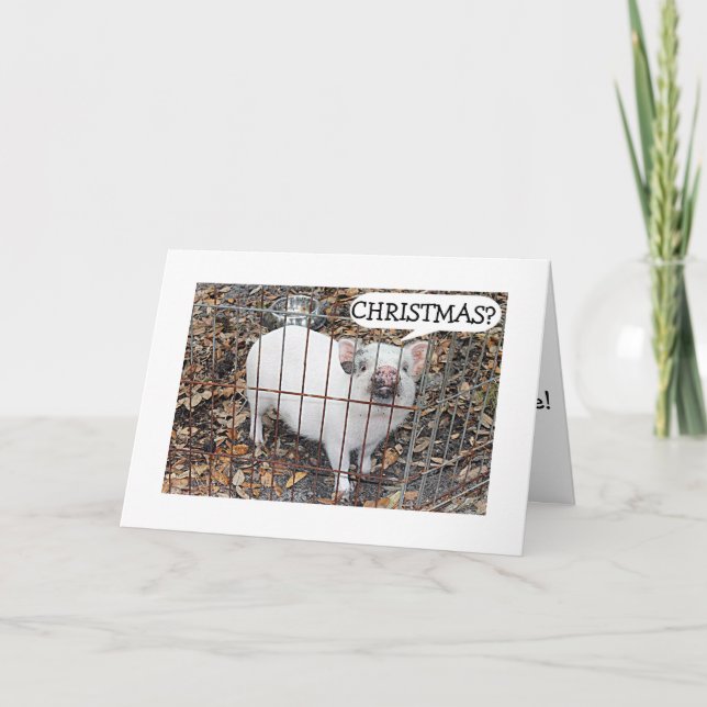 TARJETA FESTIVA ¡PIGGY=NO NAVIDADES HASTA BAJO MISTLETO CONTIGO! (Anverso)