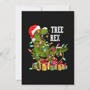 Tarjeta Festiva Pijama de Hombre Niño y Chicos de árbol de dinosau