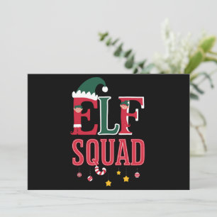 Tarjeta Festiva Pijamas Navideñas Emparentadas con elfos Equipo de