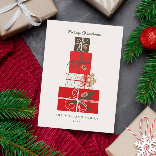 Tarjeta Festiva Pila de regalos de estilo de escandi navideño míni (Subido por el creador)