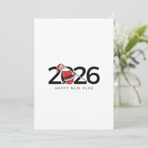 Tarjeta Festiva Pilates Santa Feliz Año Nuevo