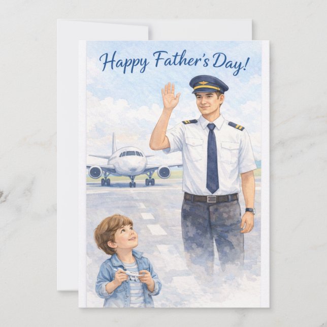 Tarjeta Festiva Pilot Father's Day at the airport (Anverso)