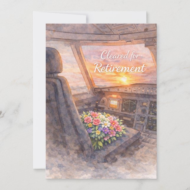 Tarjeta Festiva Pilot retirement party invitation  (Anverso)