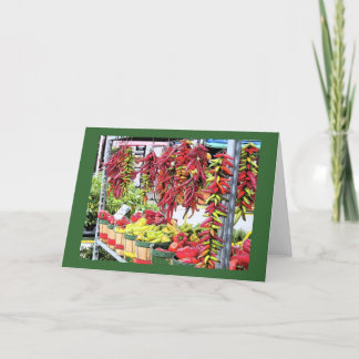 Tarjeta Festiva Pimientas en el mercado de la garra de Jean,