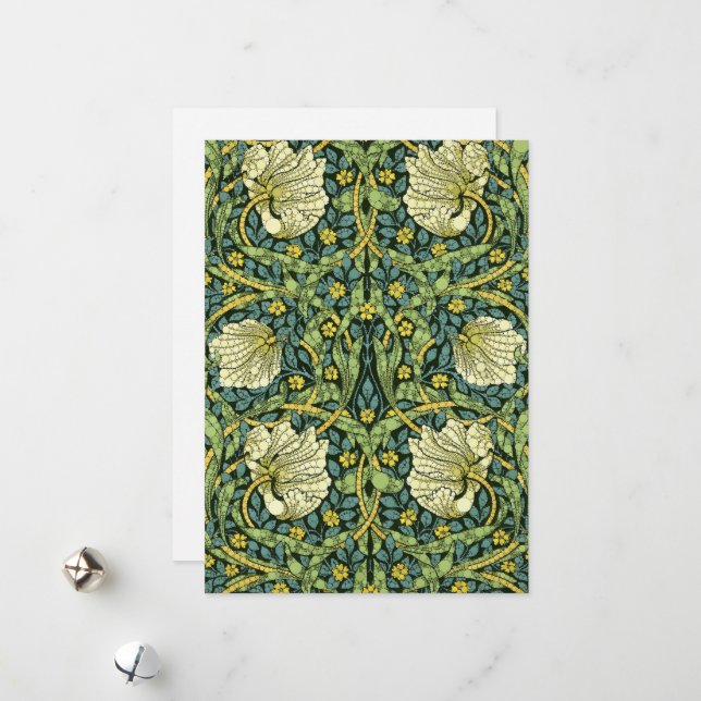 Tarjeta Festiva Pimpernel, puntos infinitos por William Morris (Anverso/Reverso In Situ)