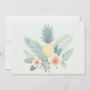 Tarjeta Festiva Piña floral y Hawaiana