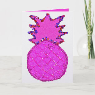Tarjeta Festiva Piña magenta brillante