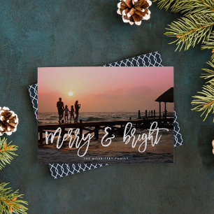 Tarjeta Festiva Pincel Alegre y Brillante Foto Letrada