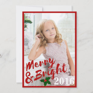 Tarjeta Festiva Pincel rojo tardeo merry y marco rojo Año brillant